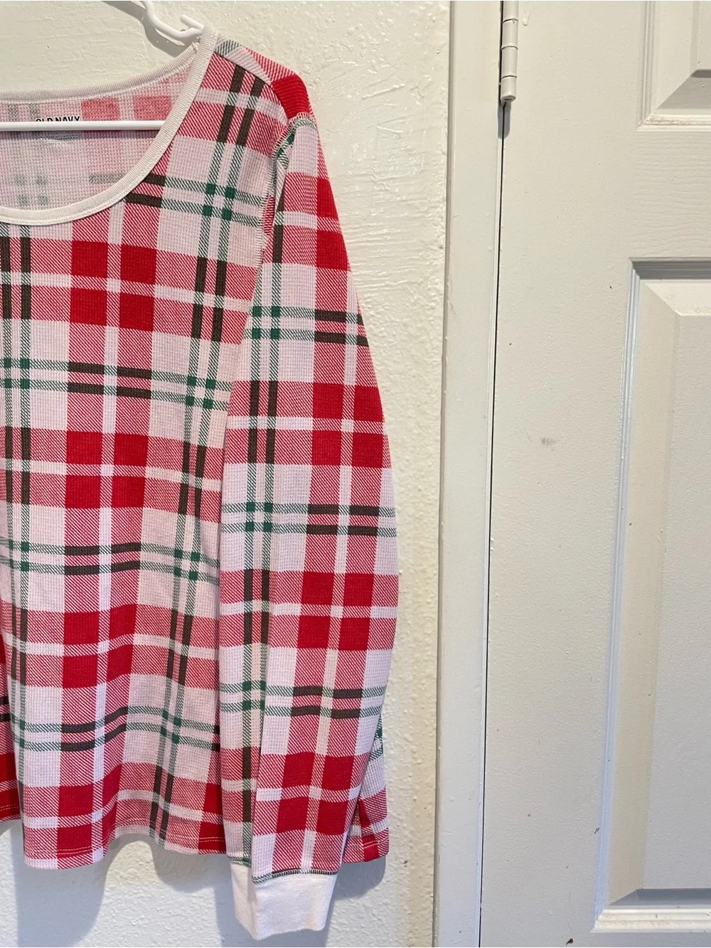 🎄Old Navy Holiday Plaid Waffle Knit PJ Top XXLT